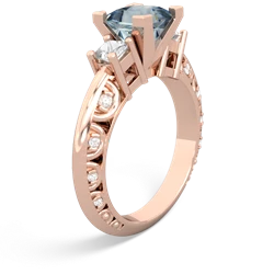 Aquamarine Eternal Embrace Engagement 14K Rose Gold ring C2001