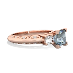 Aquamarine Eternal Embrace Engagement 14K Rose Gold ring C2001