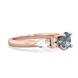 Aquamarine 6Mm Round Eternal Embrace Engagement 14K Rose Gold ring R2005