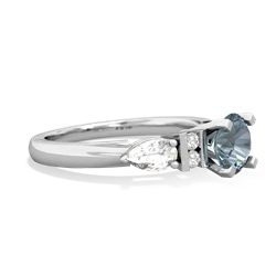 Aquamarine 6Mm Round Eternal Embrace Engagement 14K White Gold ring R2005