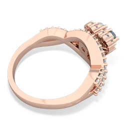 Aquamarine Diamond Twist 'One Heart' 14K Rose Gold ring R2640HRT