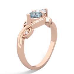 Aquamarine Floral Elegance 14K Rose Gold ring R5790