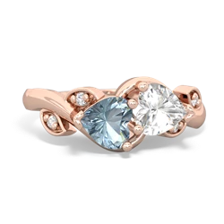 Aquamarine Floral Elegance 14K Rose Gold ring R5790