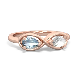 Aquamarine Infinity 14K Rose Gold ring R5050