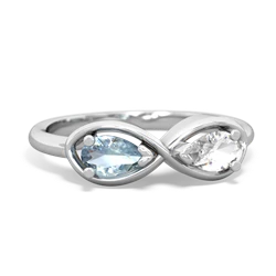 Aquamarine Infinity 14K White Gold ring R5050