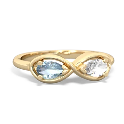 Aquamarine Infinity 14K Yellow Gold ring R5050