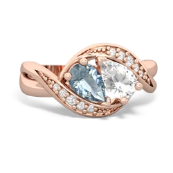 Aquamarine Summer Winds 14K Rose Gold ring R5342