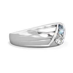 Aquamarine Men's Streamline 14K White Gold ring R0460