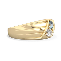 Aquamarine Men's Streamline 14K Yellow Gold ring R0460