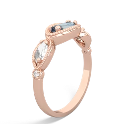 Aquamarine Milgrain Marquise 14K Rose Gold ring R5700