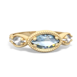 Aquamarine Milgrain Marquise 14K Yellow Gold ring R5700