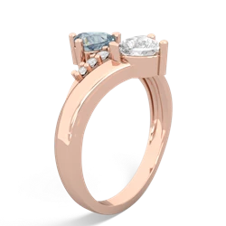 Aquamarine Heart To Heart 14K Rose Gold ring R2064