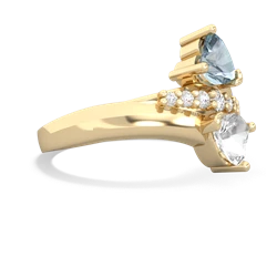 Aquamarine Heart To Heart 14K Yellow Gold ring R2064