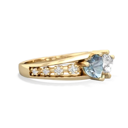 Aquamarine Heart To Heart 14K Yellow Gold ring R3342