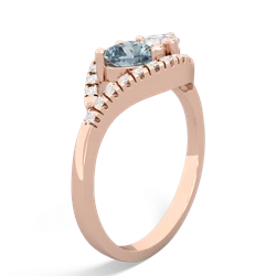 Aquamarine Mother And Child 14K Rose Gold ring R3010