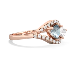 Aquamarine Mother And Child 14K Rose Gold ring R3010