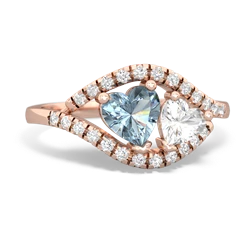 Aquamarine Mother And Child 14K Rose Gold ring R3010