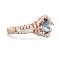 Aquamarine Art-Deco Keepsake 14K Rose Gold ring R5630