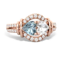 Aquamarine Art-Deco Keepsake 14K Rose Gold ring R5630