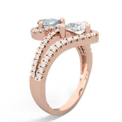 Aquamarine Diamond Dazzler 14K Rose Gold ring R3000