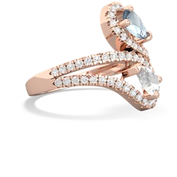 Aquamarine Diamond Dazzler 14K Rose Gold ring R3000