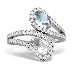 Aquamarine Diamond Dazzler 14K White Gold ring R3000