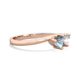 Aquamarine Sweethearts 14K Rose Gold ring R5260