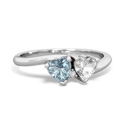 Aquamarine Sweethearts 14K White Gold ring R5260