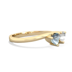 Aquamarine Sweethearts 14K Yellow Gold ring R5260