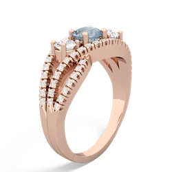 Aquamarine Three Stone Aurora 14K Rose Gold ring R3080