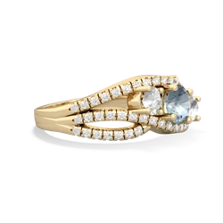 Aquamarine Three Stone Aurora 14K Yellow Gold ring R3080