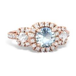 Aquamarine Regal Halo 14K Rose Gold ring R5350