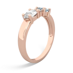 Aquamarine Pear Bowtie 14K Rose Gold ring R0865