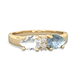 Aquamarine Pear Bowtie 14K Yellow Gold ring R0865