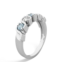 Aquamarine Anniversary Band 14K White Gold ring R2089