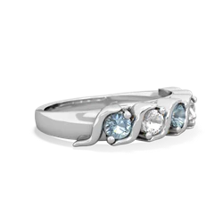 Aquamarine Anniversary Band 14K White Gold ring R2089