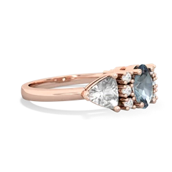 Aquamarine Antique Style Three Stone 14K Rose Gold ring R2186