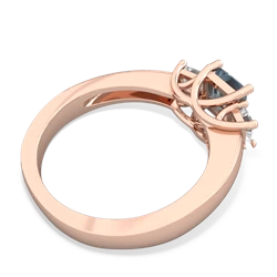 Aquamarine Three Stone Trellis 14K Rose Gold ring R4015