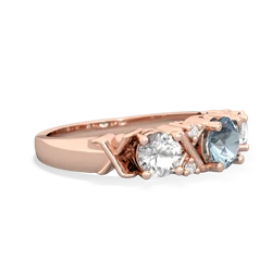 Aquamarine Hugs And Kisses 14K Rose Gold ring R5016