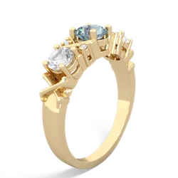 Aquamarine Hugs And Kisses 14K Yellow Gold ring R5016