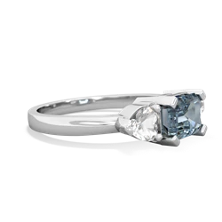 Aquamarine Three Stone 14K White Gold ring R5235