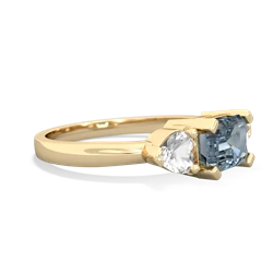 Aquamarine Three Stone 14K Yellow Gold ring R5235