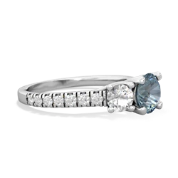 Aquamarine Pave Trellis 14K White Gold ring R5500