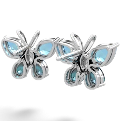 Blue Topaz Butterfly 14K White Gold earrings E2215