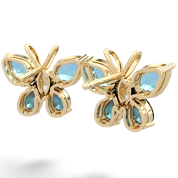 Blue Topaz Butterfly 14K Yellow Gold earrings E2215