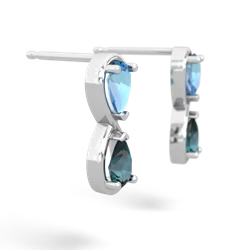 Blue Topaz Infinity 14K White Gold earrings E5050