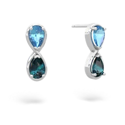 Blue Topaz Infinity 14K White Gold earrings E5050