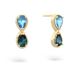 Blue Topaz Infinity 14K Yellow Gold earrings E5050