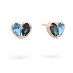 Blue Topaz 'Our Heart' 14K Rose Gold earrings E5072