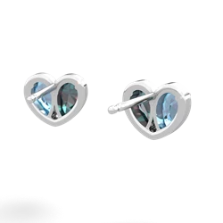 Blue Topaz 'Our Heart' 14K White Gold earrings E5072